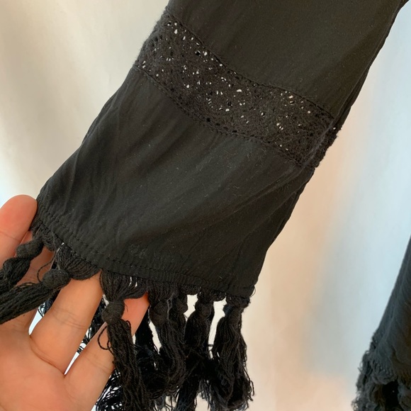 Haute Society Kimono Top Shirt Black Cover Up - Picture 4 of 5